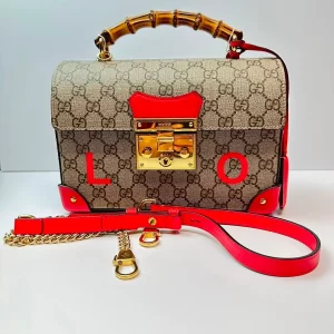 Pre‑Owned Authentic Gucci Padlock Bamboo Bag